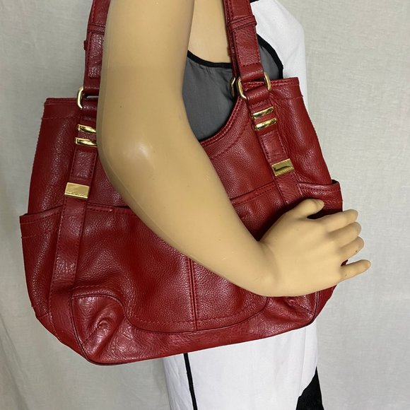 TIGNANELLO Red Leather Shoulder Bag - Picture 6 of 8